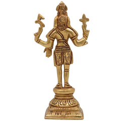 Brass Shiva Idol Mahadev Murti Bholenath Shankar Rudra Neelkanth Nataraja Pashupatinath Vishwanath Statue for Home Temple Pooja Decor Gift,Gold, 6 Inch, 1 Piece