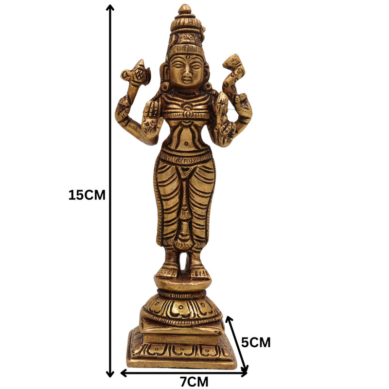 Brass Shiva Parvati Idol | Uma Maheshwara Gauri Shankar Murti | Ardhanarishvara Vigraha | Handmade Peetal Pooja Statue for Home Temple & Decor,Gold, 6 Inch, 1 Piece