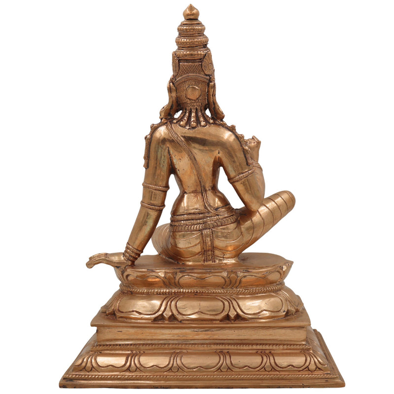 Handcrafted Bronze Parvati Idol | Panchaloha Uma Gauri Durga Devi Murti for Pooja, Temple & Home Decor,Gold, 13 Inch, 1 Piece