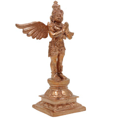 Bronze Lord Garuda Idol | Handcrafted Panchaloha Garuda Dev Murti for Pooja, Vishnu Vahana Temple & Home Decor, Gold, 5.5 Inch, 1 Piece