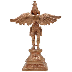 Bronze Lord Garuda Idol | Handcrafted Panchaloha Garuda Dev Murti for Pooja, Vishnu Vahana Temple & Home Decor, Gold, 5.5 Inch, 1 Piece
