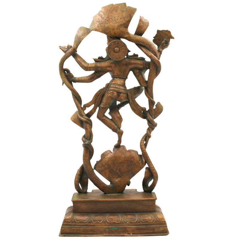 Lord Vishnu Narayana on Sheshanag Panchaloha Bronze Idol | Venkateswara Balaji Srinivasa Govinda Padmanabha Ranganatha Jagannath Chola Art Murti,Brown,17inch,1piece