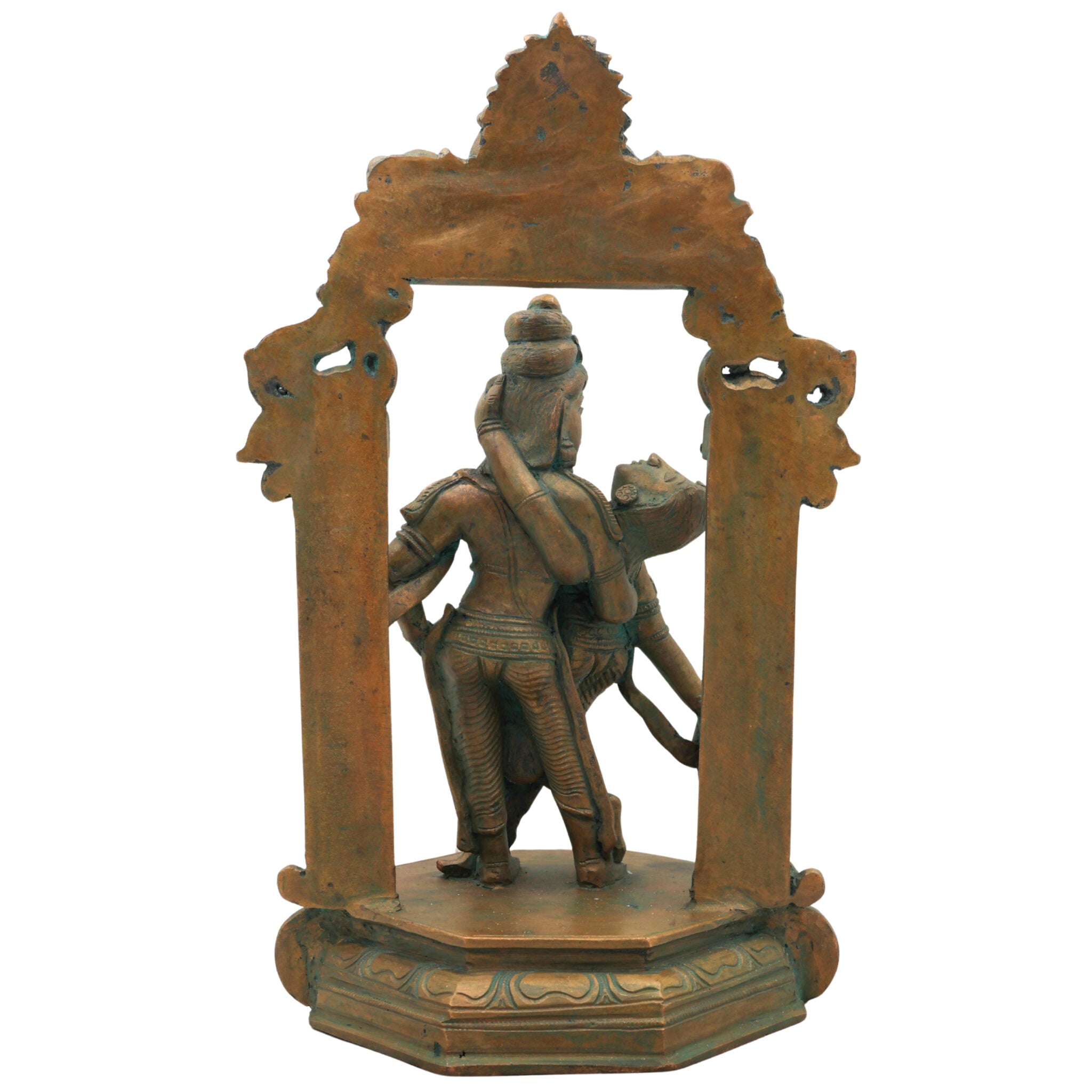 Handcrafted Bronze Kamadeva Idol | Panchaloha Madana Murti with Rati | Traditional South Indian Chola Art Sculpture,Brown, 13 Inch, 1 Piece