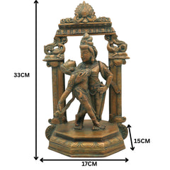 Handcrafted Bronze Kamadeva Idol | Panchaloha Madana Murti with Rati | Traditional South Indian Chola Art Sculpture,Brown, 13 Inch, 1 Piece