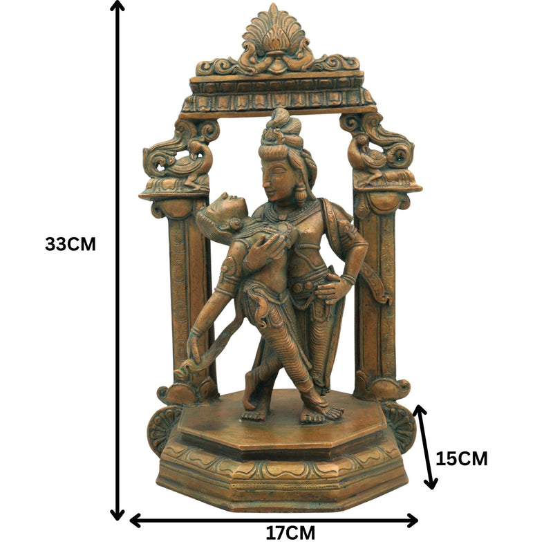 Handcrafted Bronze Kamadeva Idol | Panchaloha Madana Murti with Rati | Traditional South Indian Chola Art Sculpture,Brown, 13 Inch, 1 Piece