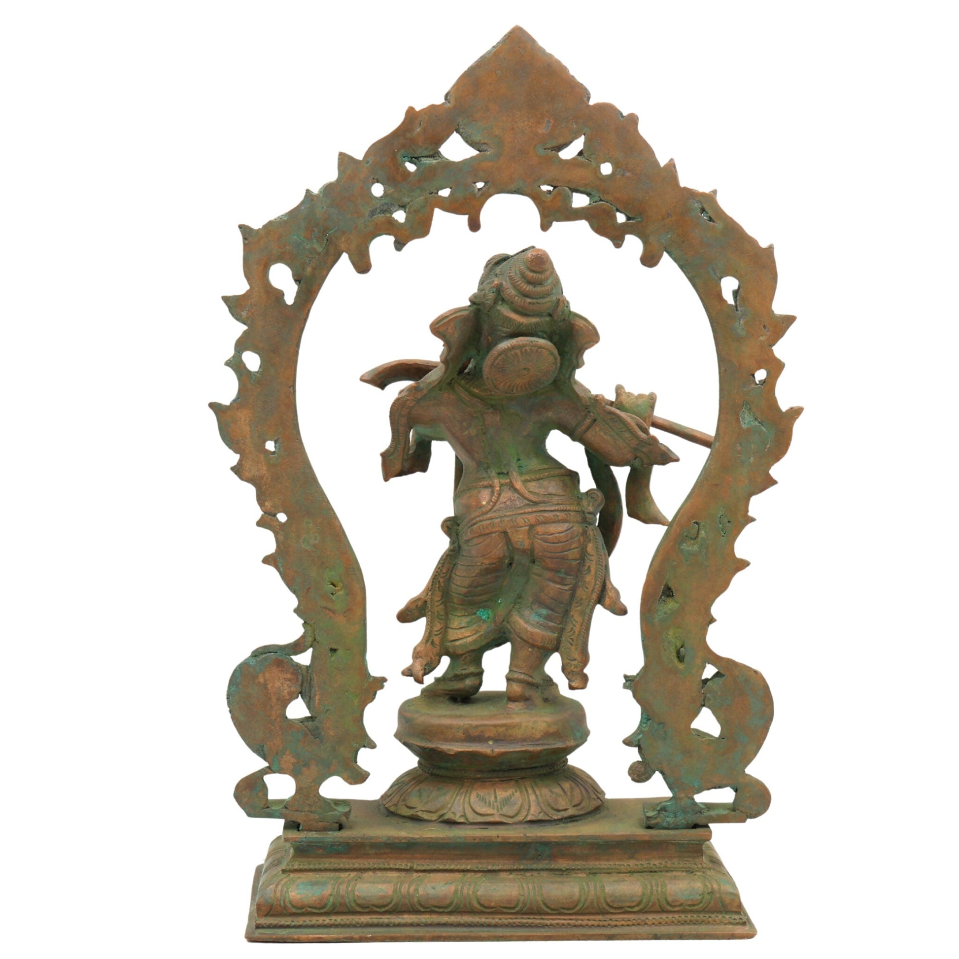 Handcrafted Panchaloha Bronze Ganesha Idol, Vinayaka Ganapati Murti, Traditional Chola Art Pillaiyar Statue for Home, Temple & Gift, Brown, 12.5 Inch, 1 Piece