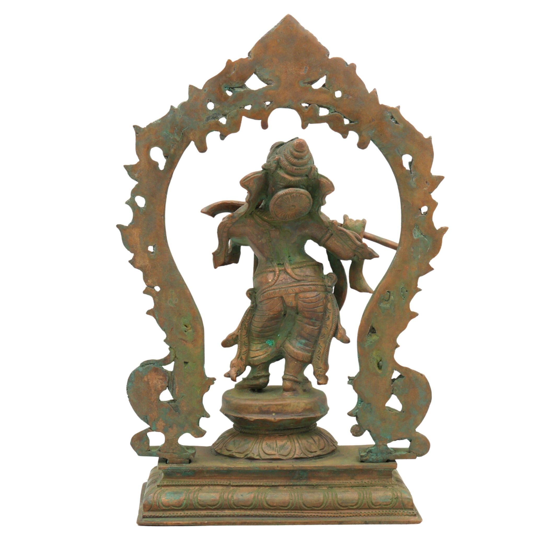 Handcrafted Panchaloha Bronze Ganesha Idol, Vinayaka Ganapati Murti, Traditional Chola Art Pillaiyar Statue for Home, Temple & Gift, Brown, 12.5 Inch, 1 Piece