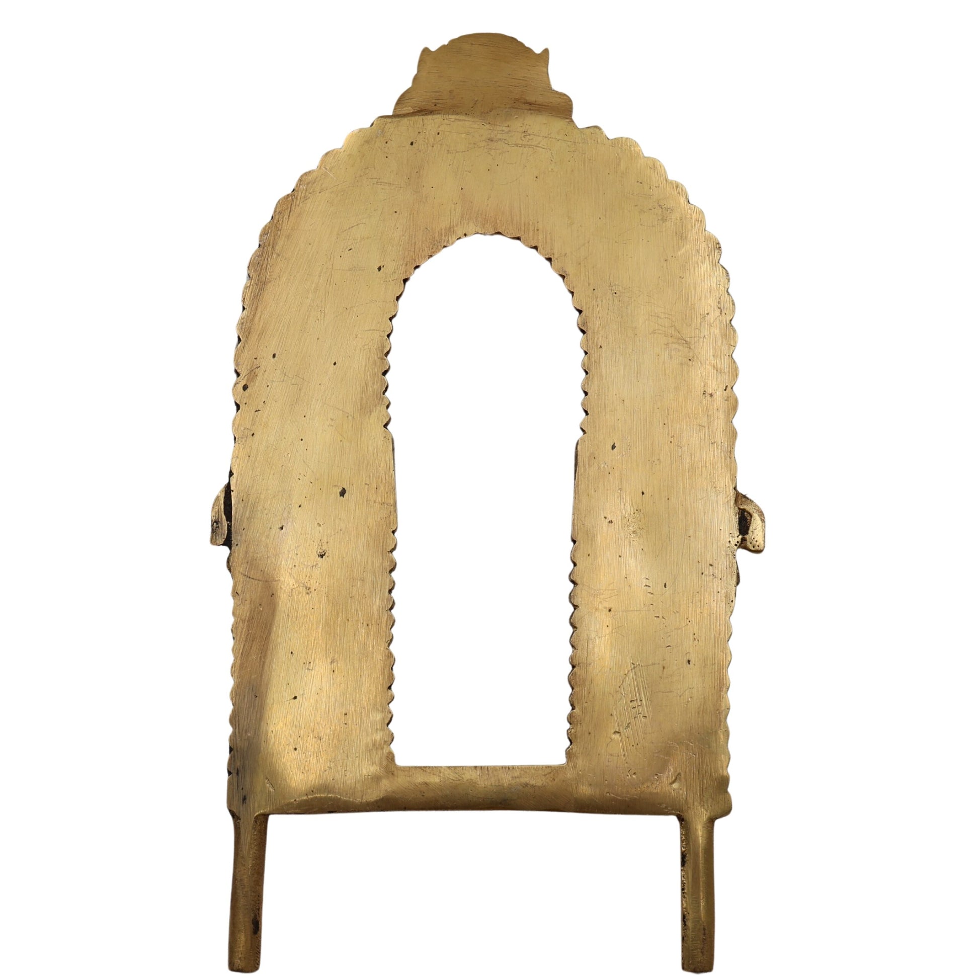 Bhunes Brass Prabhavali Arch Frame With Kirthimukha Thiruvachi, Wall Hanging Prabhawali For Deity, Temple Backdrop | Prabhaval For Home Mandir Decor, Gold, 10 Inch, 1 Piece