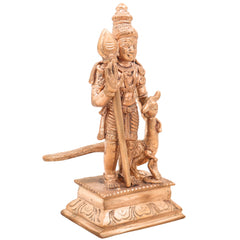 Handcrafted Bronze Murugan Idol with Peacock | Panchaloha Subramanya Kartikeya Skanda Vel Murugan Statue for Home Temple & Gift,Gold, 6 Inch, 1 Piece