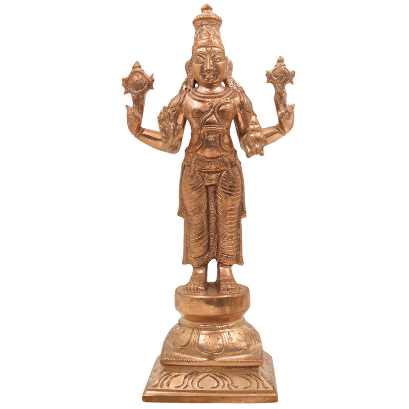 Handcrafted Bronze Dhanvantari Idol, Panchaloha Ayurvedic God Statue, Lord Dhanvantari Murti for Healing & Prosperity,Gold, 10.5 Inch, 1 Piece