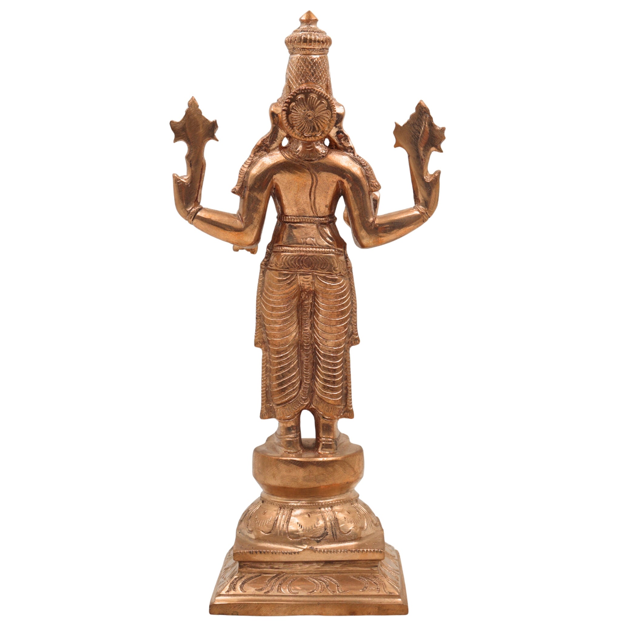 Handcrafted Bronze Dhanvantari Idol, Panchaloha Ayurvedic God Statue, Lord Dhanvantari Murti for Healing & Prosperity,Gold, 10.5 Inch, 1 Piece