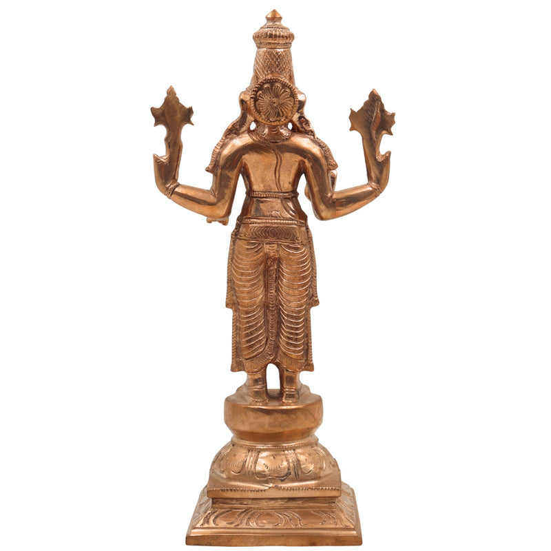 Handcrafted Bronze Dhanvantari Idol, Panchaloha Ayurvedic God Statue, Lord Dhanvantari Murti for Healing & Prosperity,Gold, 10.5 Inch, 1 Piece