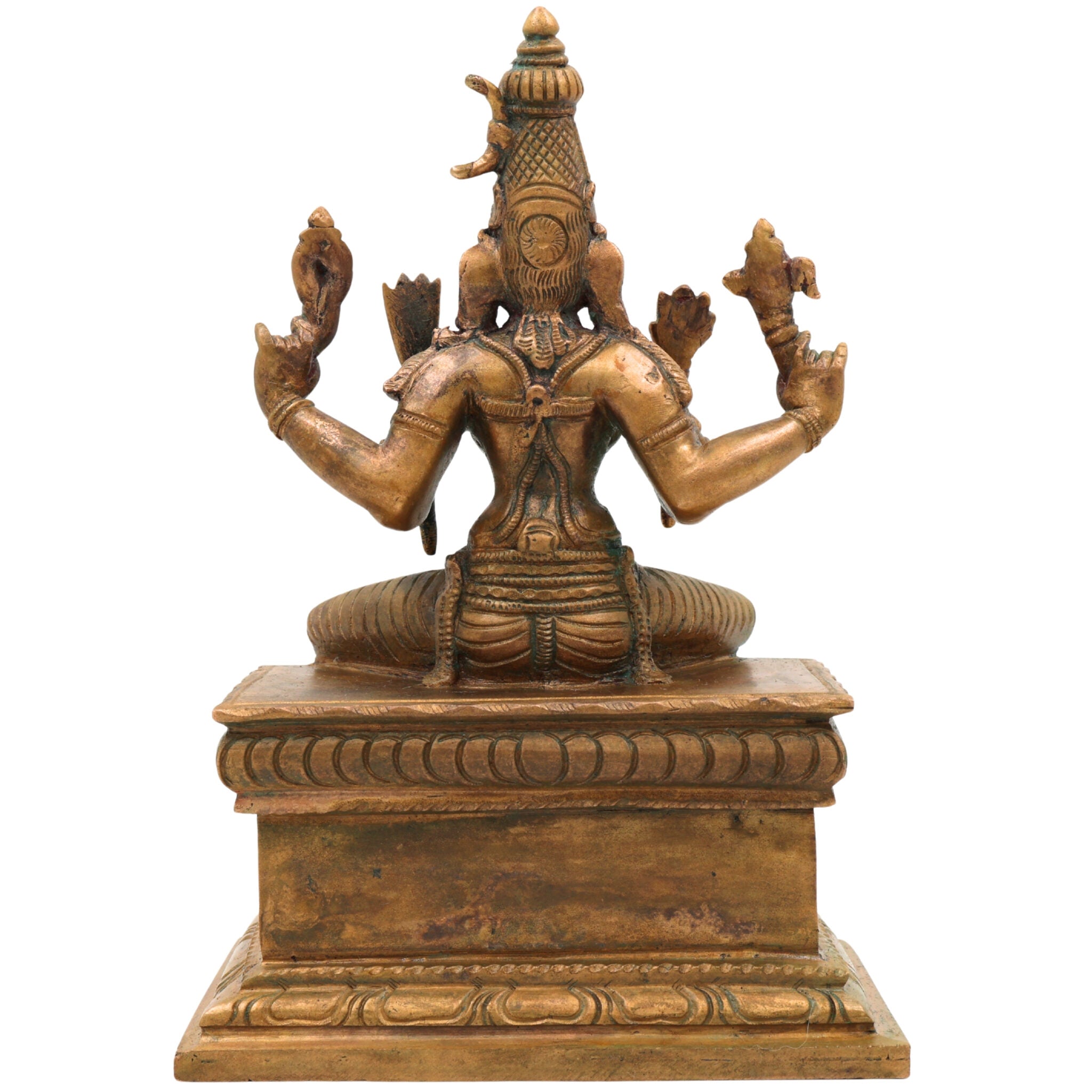 Handmade Bronze Rajarajeshwari Idol | Panchaloha Sri Raja Rajeshwari Sculpture | Lalita Tripura Sundari Murti for Pooja & Home Temple,Gold, 8 Inch, 1 Piece