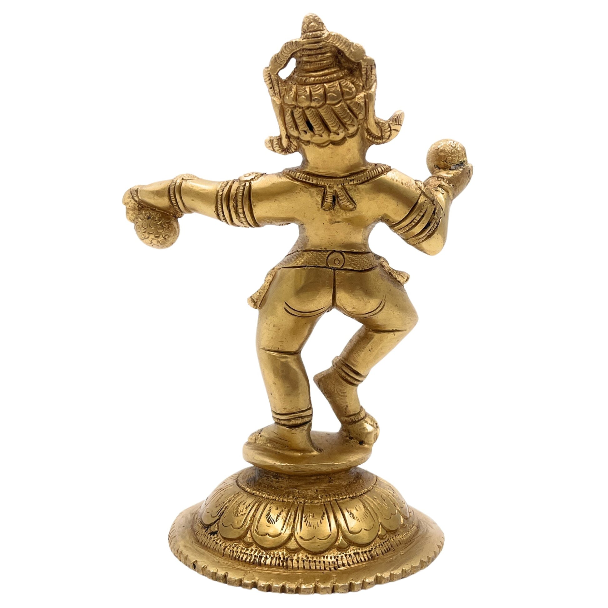Handcrafted Brass Ladoo Gopal Krishna Idol – Gopala Murti, Govinda, Keshava, Radha Krishna Statue for Pooja Room, Home, Temple & Office Decor,Gold, 6 Inch, 1 Piece