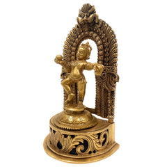 Handmade Brass Ladoo Gopal Ji Murti – Krishna, Gopal, Govinda, Bal Gopal, Radha Krishna Idol for Pooja Room, Home, Temple & Office Decor,Gold, 11 Inch, 1 Piece