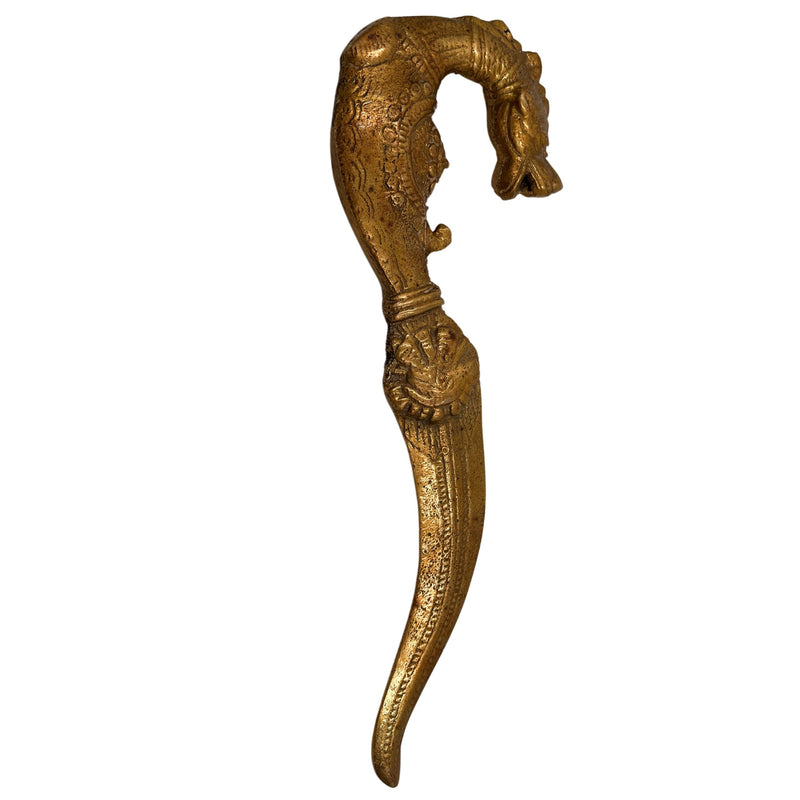 Handcrafted Brass Katar Idol, Traditional Indian Push Dagger, Rajput & Mughal Decorative Figurine, Antique Brass Weapon Collectible, Home & Temple Decor,Gold, 10 Inch, 1 Piece