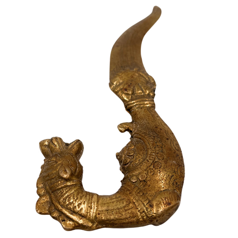 Handcrafted Brass Katar Idol, Traditional Indian Push Dagger, Rajput & Mughal Decorative Figurine, Antique Brass Weapon Collectible, Home & Temple Decor,Gold, 10 Inch, 1 Piece