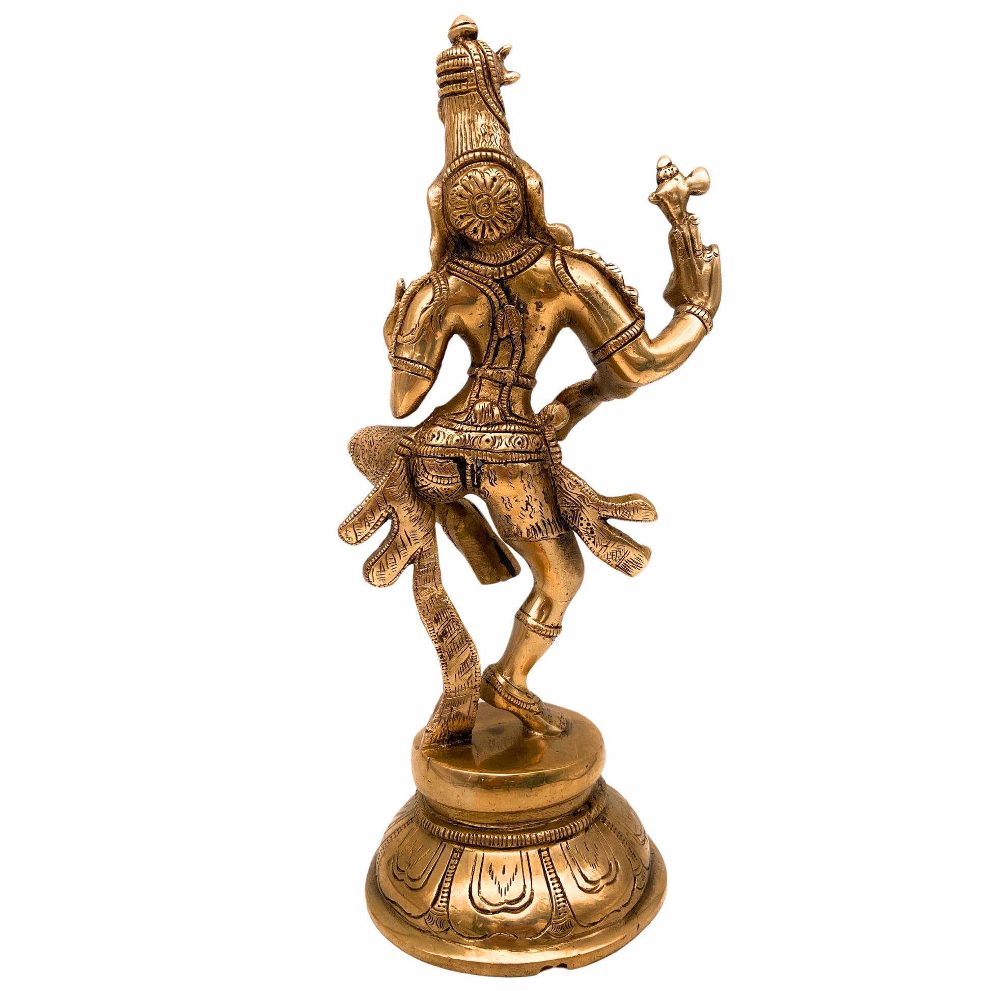 Brass Ardhanarishvara Idol, Shiv Parvati Combined Avatar Statue, Divine Religious Murti, Spiritual Home Decor, Pooja Room Statue, 12 Inch, Gold, 1 Piece