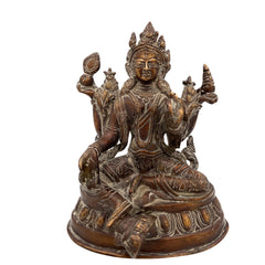 Tibetan Tara Maa Brass Idol, Green Tara & White Tara Statue, Tibetan Buddhist Goddess Murti, Tara Devi Vigraha, Antique Brass Sculpture for Puja & Home Decor,Brown, 7 Inch, 1 Piece