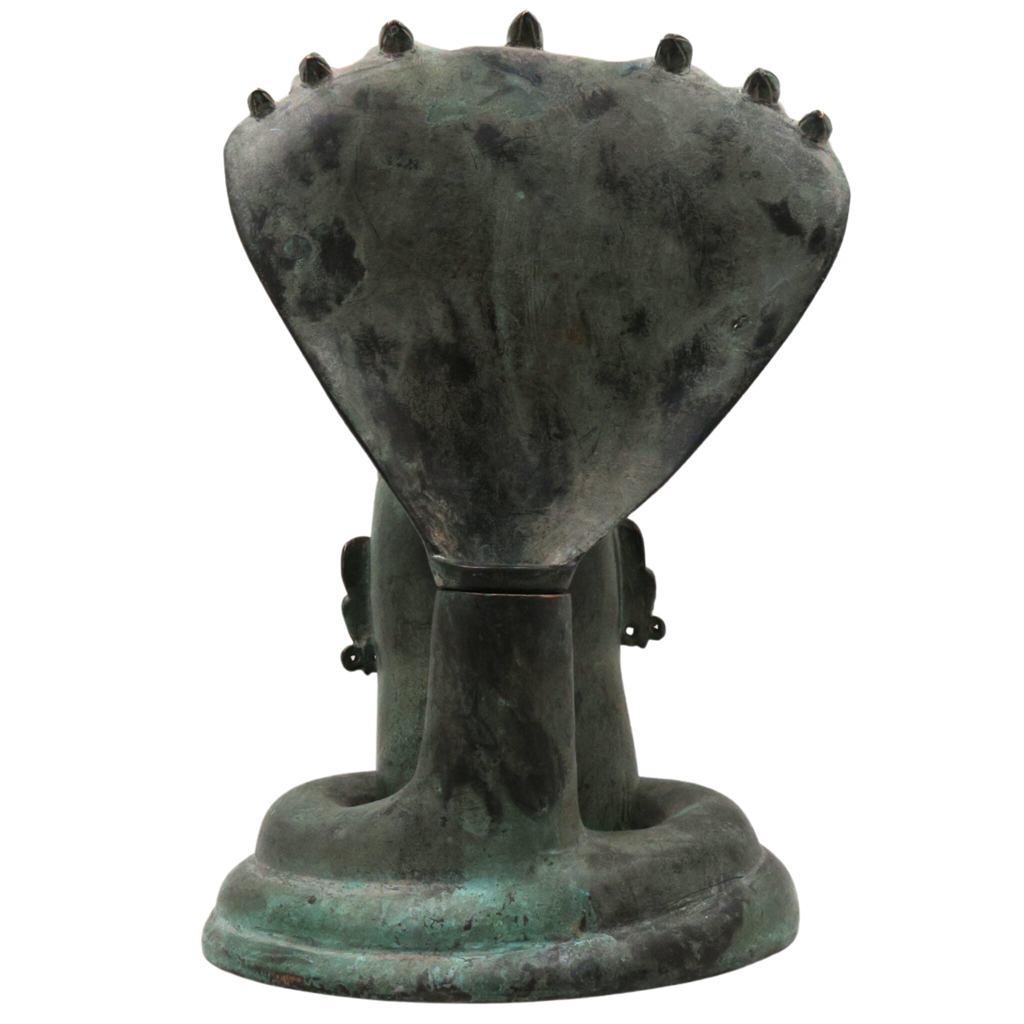 Brass Shiva Lingam with Naga Aura | Handmade Shivling Idol | Shivalingam Jyotirlinga Mahalingam Banalinga Murti for Home Temple & Puja,Green, 10 Inch, 1 Piece