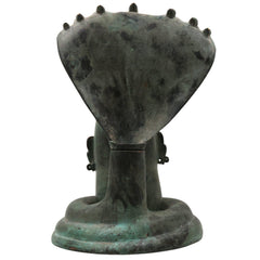 Brass Shiva Lingam with Naga Aura | Handmade Shivling Idol | Shivalingam Jyotirlinga Mahalingam Banalinga Murti for Home Temple & Puja,Green, 10 Inch, 1 Piece