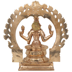 Handcrafted Bronze Mahalakshmi Idol | Panchaloha Kamala Devi Murti for Pooja, Home Temple & Prosperity ,gold,14 inch,1,