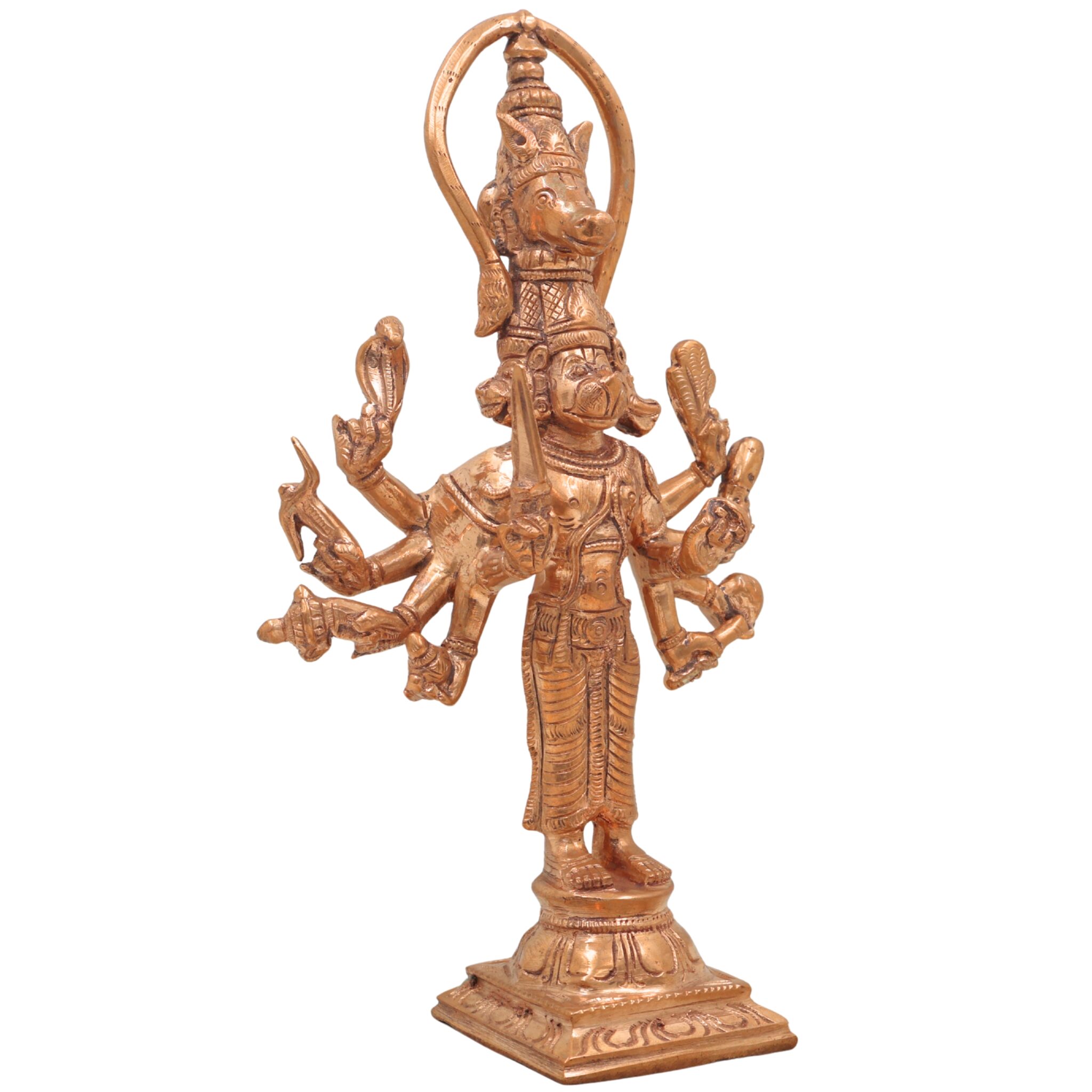 Handcrafted Panchaloha Hanuman Idol in Bronze | Anjaneya, Bajrang Bali, Veer Maruti Murti for Home Temple & Pooja Decor – 26cm,Gold, 10.5 Inch, 1 Piece