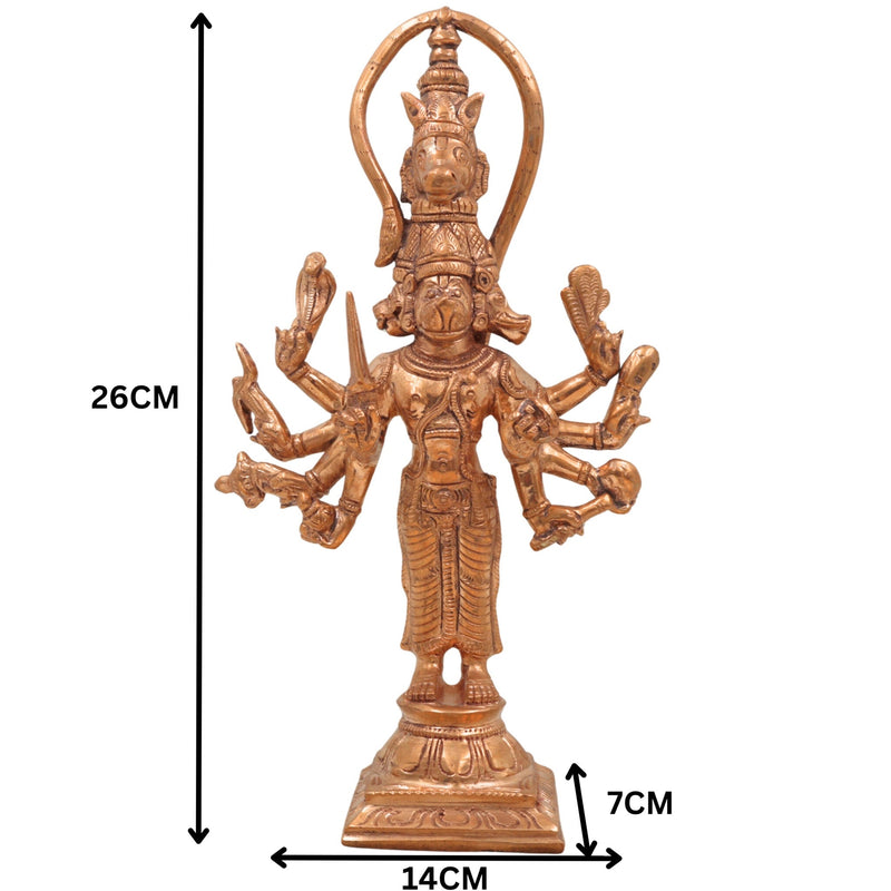 Handcrafted Panchaloha Hanuman Idol in Bronze | Anjaneya, Bajrang Bali, Veer Maruti Murti for Home Temple & Pooja Decor – 26cm,Gold, 10.5 Inch, 1 Piece