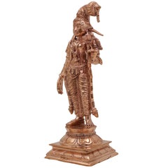 Bronze Meenakshi Amman Idol, Handcrafted Panchaloha Goddess Statue, Chola Art Murti, Divine Meenakshi Parvati Figurine,Gold, 7 Inch, 1 Piece