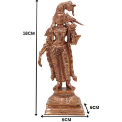 Bronze Meenakshi Amman Idol, Handcrafted Panchaloha Goddess Statue, Chola Art Murti, Divine Meenakshi Parvati Figurine,Gold, 7 Inch, 1 Piece