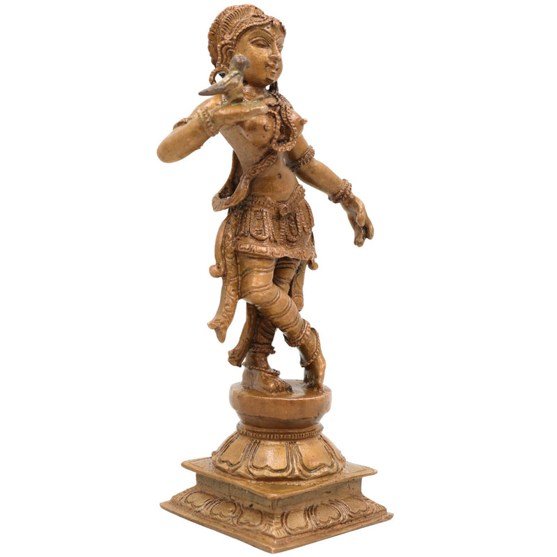 Bronze Apsara Sculpture – Handcrafted Chola Art Panchaloha Idol, Celestial Dancer, Devangana, Gandharvi, Ethereal Nymph, Temple & Home Decor, Brown, 5.5 Inch, 1 Piece