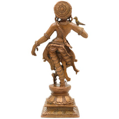 Bronze Apsara Sculpture – Handcrafted Chola Art Panchaloha Idol, Celestial Dancer, Devangana, Gandharvi, Ethereal Nymph, Temple & Home Decor, Brown, 5.5 Inch, 1 Piece