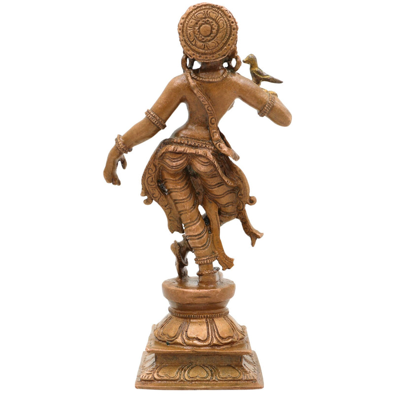 Bronze Apsara Sculpture – Handcrafted Chola Art Panchaloha Idol, Celestial Dancer, Devangana, Gandharvi, Ethereal Nymph, Temple & Home Decor, Brown, 5.5 Inch, 1 Piece