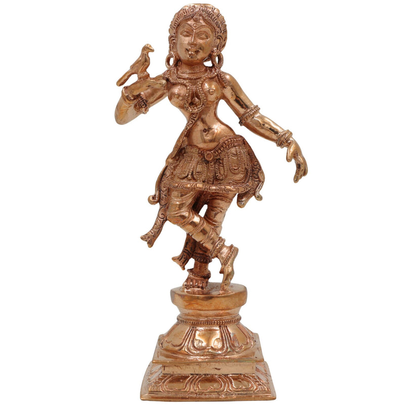 Handmade Panchaloha Bronze Apsara Idol | Traditional Chola Art Divine Dancing Apsara Sculpture | Indian Celestial Nymph Statue for Temple & Home Decor,Gold, 5.5 Inch, 1 Piece