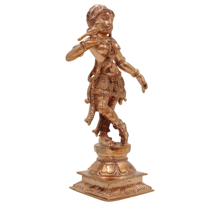 Handmade Panchaloha Bronze Apsara Idol | Traditional Chola Art Divine Dancing Apsara Sculpture | Indian Celestial Nymph Statue for Temple & Home Decor,Gold, 5.5 Inch, 1 Piece
