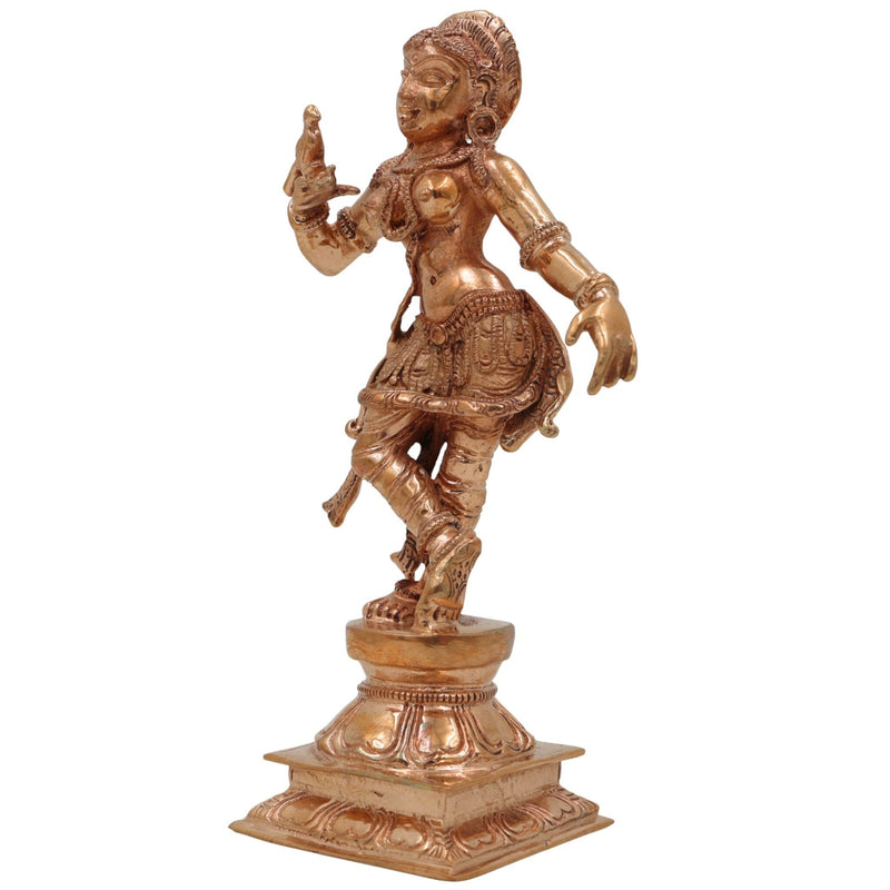 Handmade Panchaloha Bronze Apsara Idol | Traditional Chola Art Divine Dancing Apsara Sculpture | Indian Celestial Nymph Statue for Temple & Home Decor,Gold, 5.5 Inch, 1 Piece