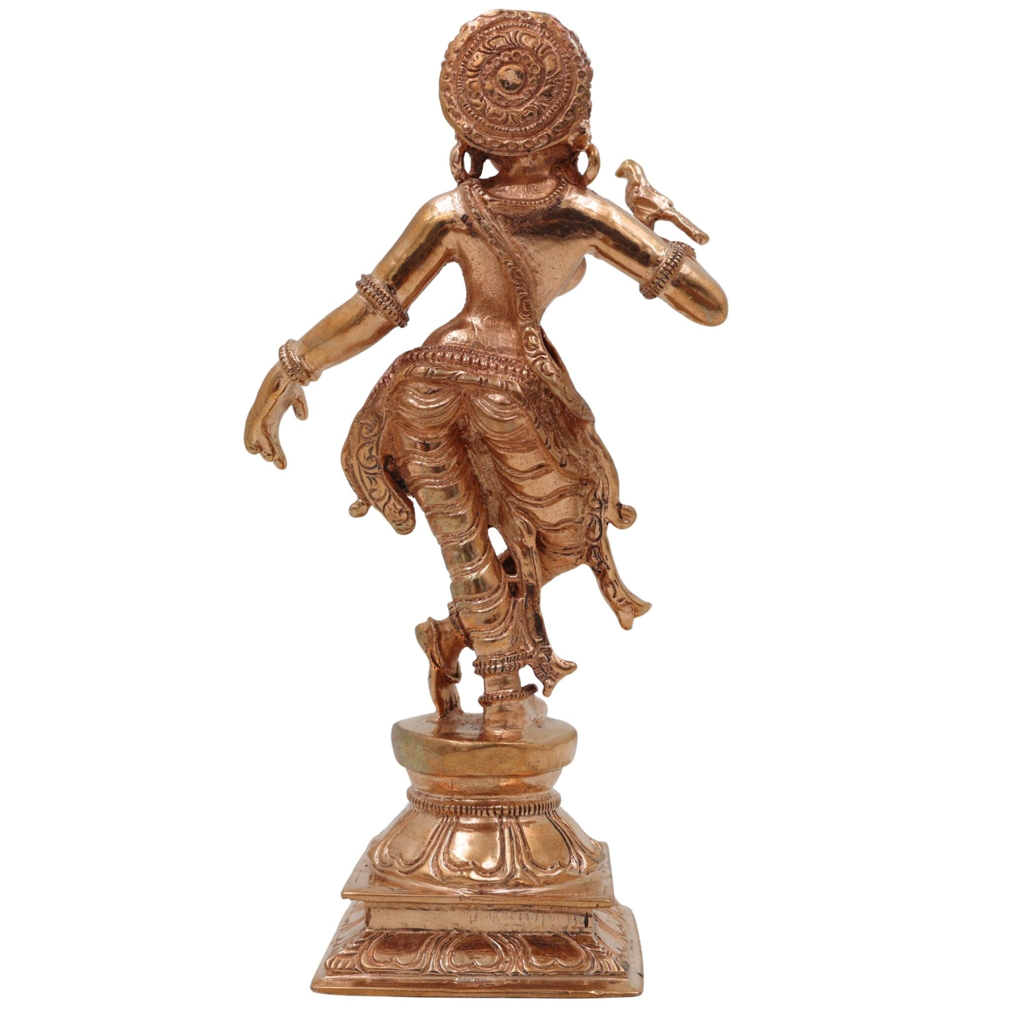 Handmade Panchaloha Bronze Apsara Idol | Traditional Chola Art Divine Dancing Apsara Sculpture | Indian Celestial Nymph Statue for Temple & Home Decor,Gold, 5.5 Inch, 1 Piece