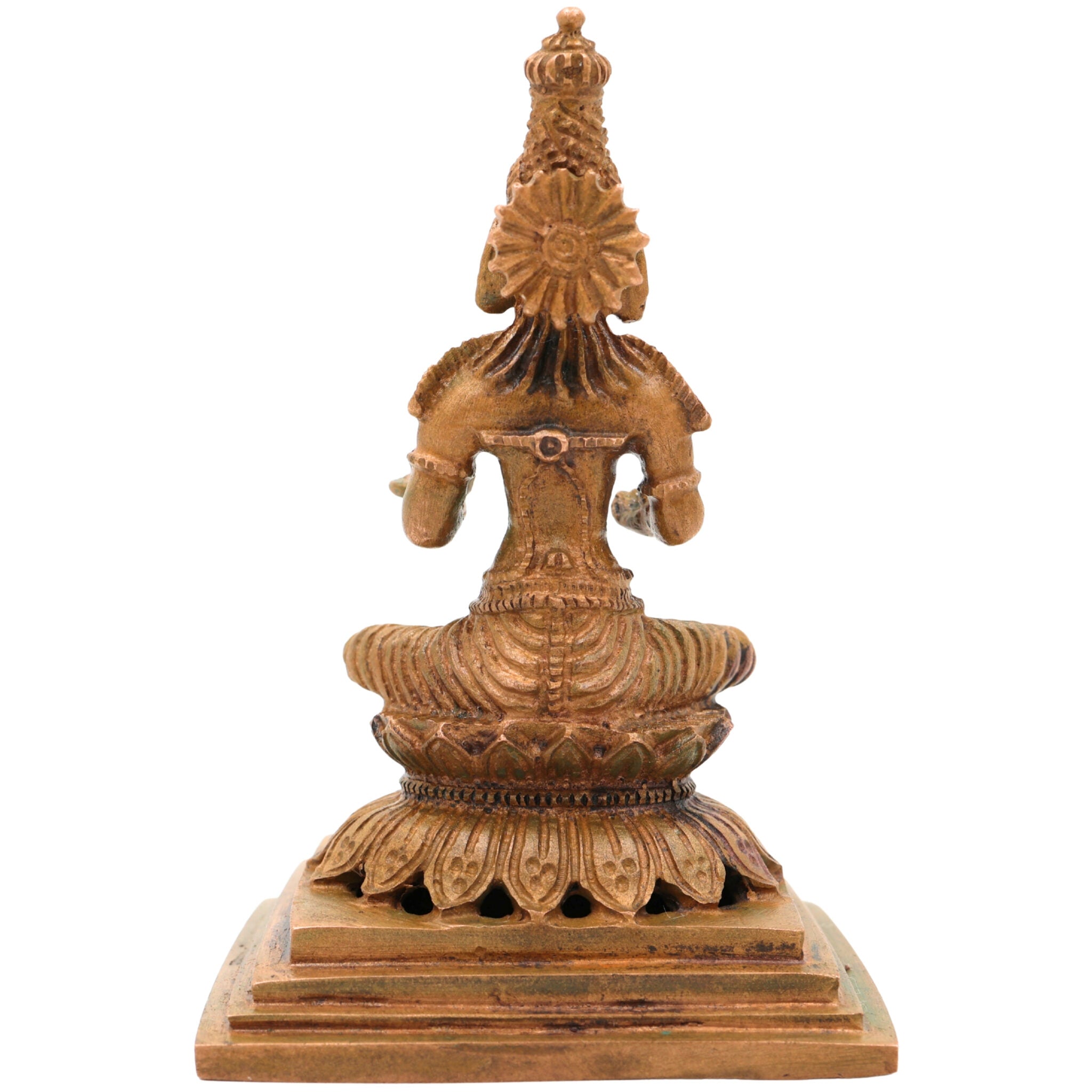 Bronze Handcrafted Annapurna Idol | Annapoorna Devi Murti | Panchaloha Goddess Statue | Chola Art Annapurneshwari Sculpture, Gold, 4 Inch, 1 Piece