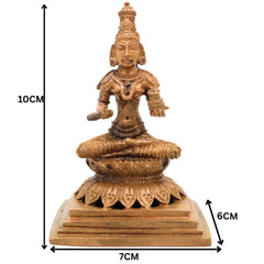 Bronze Handcrafted Annapurna Idol | Annapoorna Devi Murti | Panchaloha Goddess Statue | Chola Art Annapurneshwari Sculpture, Gold, 4 Inch, 1 Piece