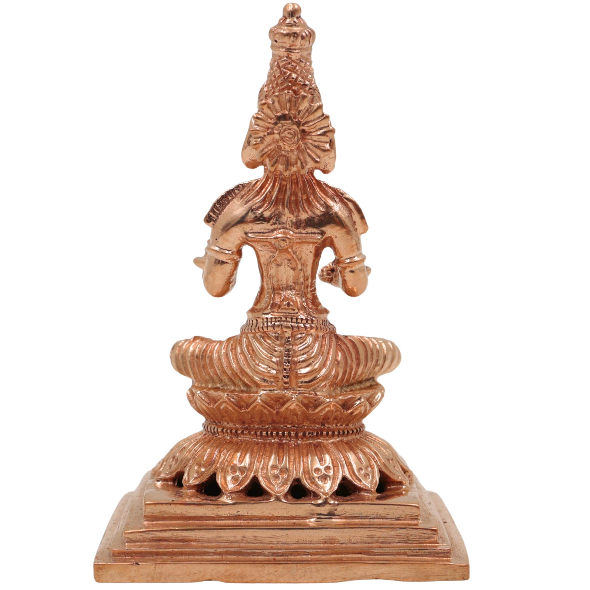 Handmade Annapurna Idol | Annapurneshwari Bronze Statue | Panchaloha Goddess Sculpture for Puja & Home Decor,Gold, 4 Inch, 1 Piece