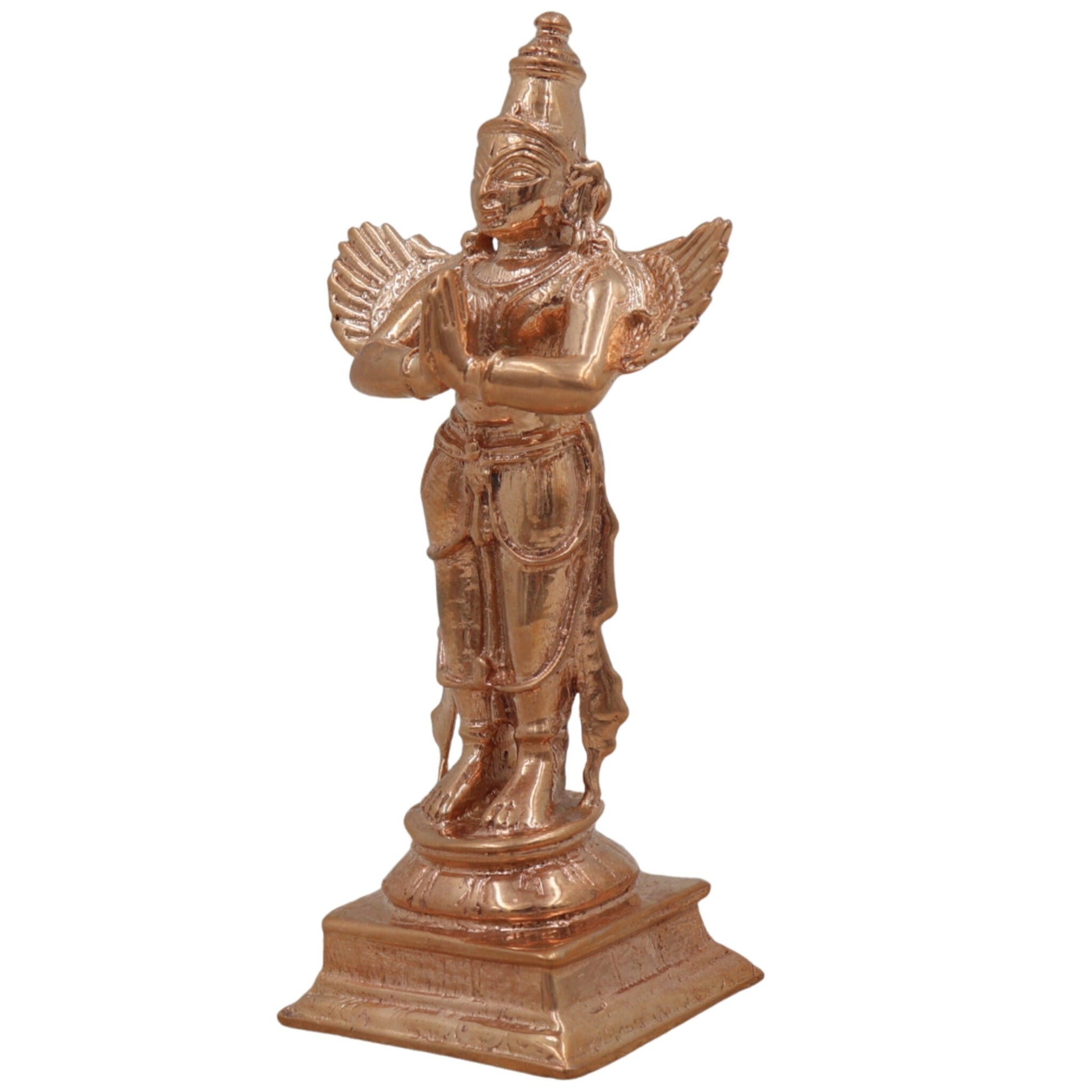 Handmade Panchaloha Garuda Dev Idol – Bronze Vishnu Vahana Murti | Suparna, Garuda Swamy, Khageshwara Sculpture for Temple & Home Décor,Gold, 4 Inch, 1 Piece