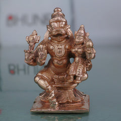 Handcrafted Bronze Narasimha Lakshmi Idol, Lakshmi Narasimha Swamy Murti, Laxmi Narasimha Vigraham, Traditional Panchaloha-Inspired Narasimha Ammavaru Statue for Home Temple Decor,Gold, 3 Inch, 1 Piece