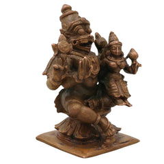 Sri Lakshmi Narasimha Swamy Bronze Idol, Lakshmi Narasimhar Narahari Narasimha Bhagavan Murti Vigraha for Home Puja Mandir Decor, Brown, 3 Inch, 1 Piece