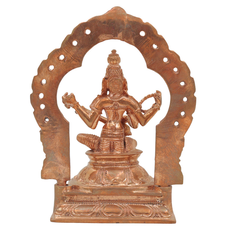 Handmade Panchaloha Bronze Saraswati Idol, Goddess of Knowledge, Wisdom, Veena Devi, Sharada Murti for Pooja & Home Decor,Gold, 5 Inch, 1 Piece