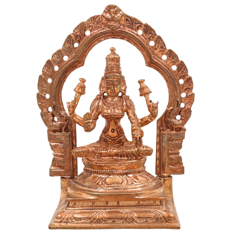 Handcrafted Bronze Panchaloha Lakshmi Idol | Mahalakshmi Murti for Prosperity, Wealth & Home Decor | Ashta Lakshmi, Dhanalakshmi, Gajalakshmi Statue | Traditional South Indian Wax Casting,Gold, 5 Inch, 1 Piece