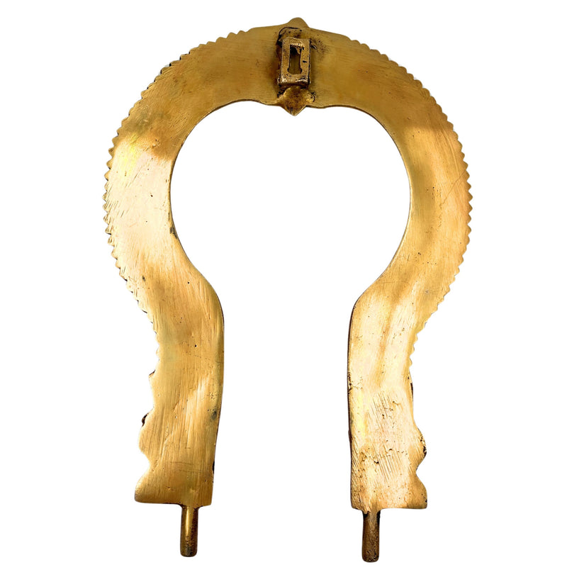 Bhunes Brass Prabhavali for Idols Handcrafted – Traditional Temple Arch Backdrop Frame for Murti, Pooja Room, Mandir Decor, Wall Hanging – Kirtimukha Aura Backplate, Gold, 11 Inch, 1 Piece