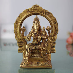 Lord Hayagriva Lakshmi Brass Idol | Lakshmi Hayagriva Murti Vigraham Statue for Pooja, Temple, Home Decor & Vastu Gift,Gold, 6 Inch, 1 Piece