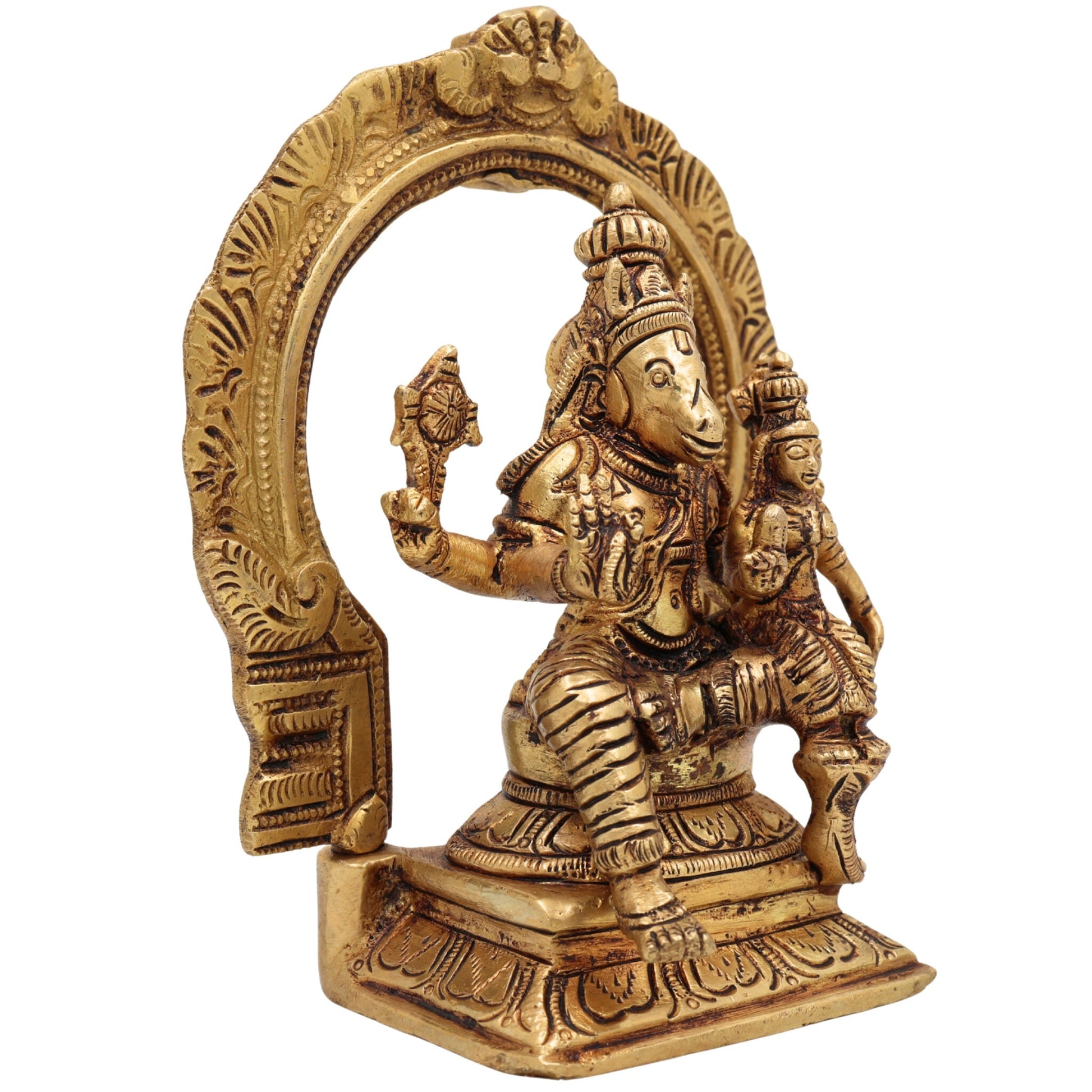 Lord Hayagriva Lakshmi Brass Idol | Lakshmi Hayagriva Murti Vigraham Statue for Pooja, Temple, Home Decor & Vastu Gift,Gold, 6 Inch, 1 Piece