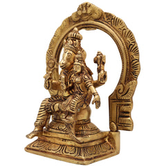 Lord Hayagriva Lakshmi Brass Idol | Lakshmi Hayagriva Murti Vigraham Statue for Pooja, Temple, Home Decor & Vastu Gift,Gold, 6 Inch, 1 Piece
