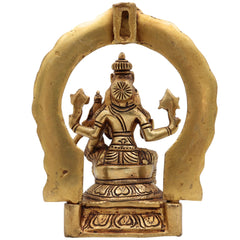 Lord Hayagriva Lakshmi Brass Idol | Lakshmi Hayagriva Murti Vigraham Statue for Pooja, Temple, Home Decor & Vastu Gift,Gold, 6 Inch, 1 Piece
